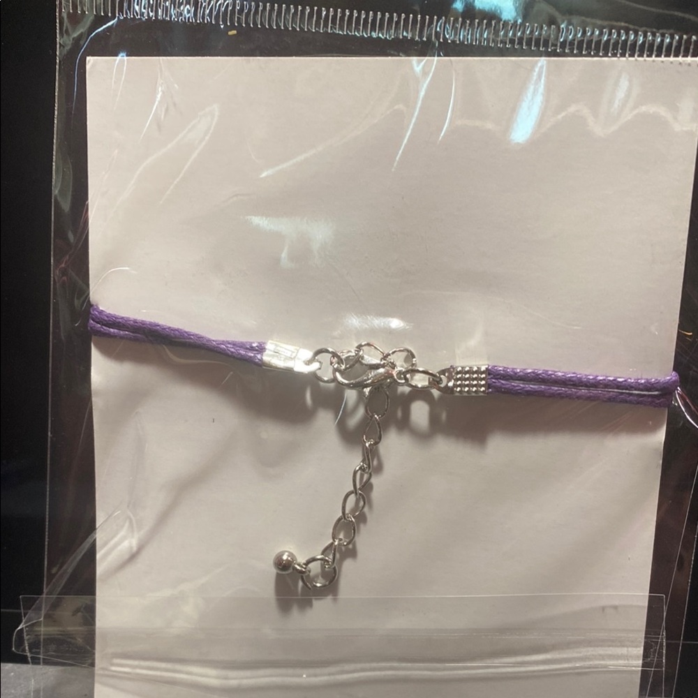 💜Purple and Silver 'Teach' Bracelet - Picture 2 of 2